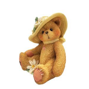 Cherished Teddies 128023 Dorthy Love Me True Bear Figuri Straw Hat White Flowers
